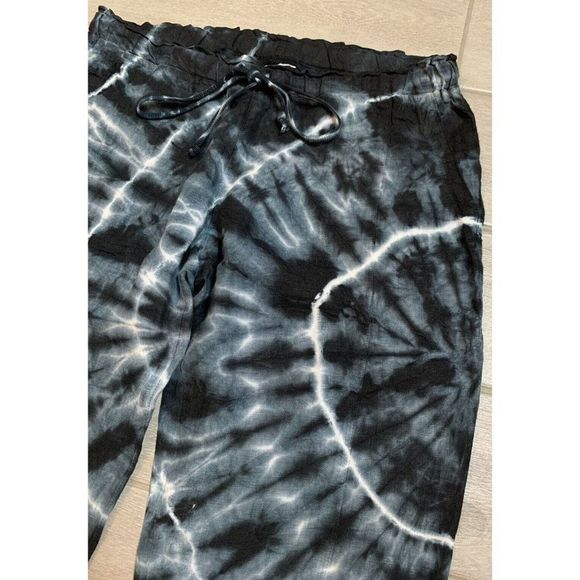 Hard Tail Forever Womens Size MEDIUM M Linen Pants Pockets Crop TIE DYE - Picture 2 of 10